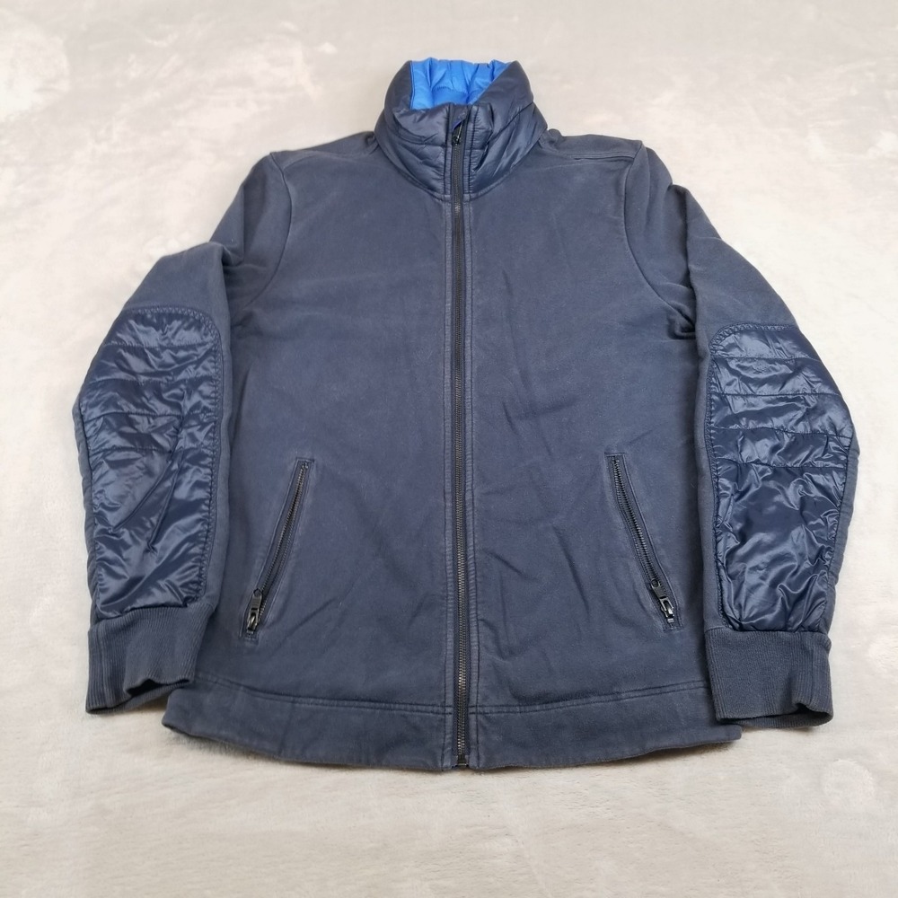 Lululemon Jacket Mens M Blue Full Zip Puff Collar Elbow Performance Athletic